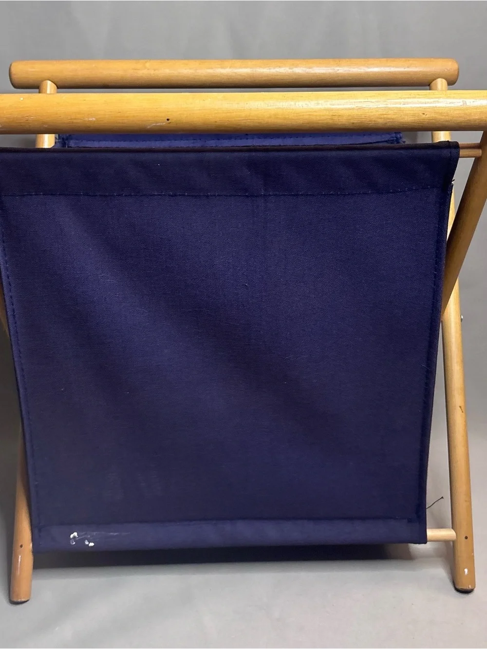 Vintage Navy Canvas Folding Sewing Caddy